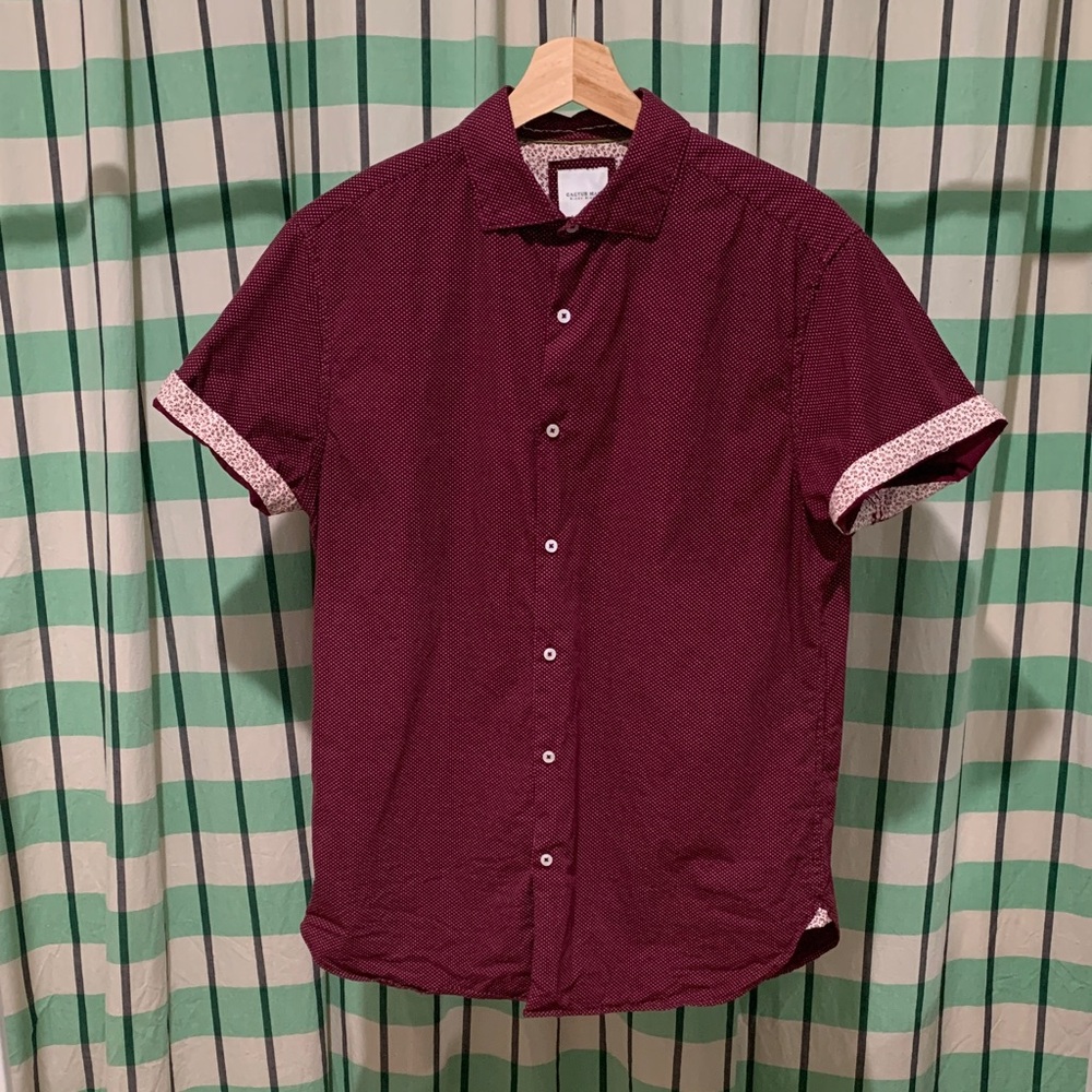 Cactus Maroon Casual Button Down Shirt